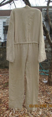 Vintage Thierry Mugler Natural Linen Jumpsuit Modernistic sz 38