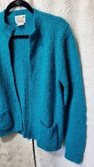 Serbin Vintage Cardigan Sweater Size 34 Size Small Teal Blue