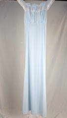 Vanity Fair Vintage Nightgown Nylon Baby Blue Gathered Chiffon Bodice 50s 60s