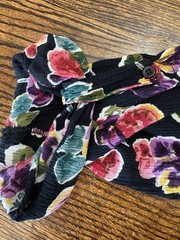 Vintage Rayon Two Piece Set Skirt 22W Jacket 20W Floral Black 90s Silvercord