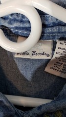 Vintage Bobbie Brooks Christmas Shirt Womens Large Denim Embroidered Tree Santa