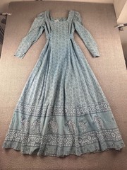 Vintage India Imports of Rhode Island Dress Women S 11-12 Blue Hippie Bohemian