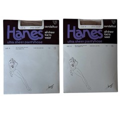 Hanes Ultra Sheer Pantyhose #885 All Sheer-To-Waist Little Color Size B Set of 2
