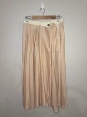 MOSCHINO Couture Made in Italy Satin Cotton Asymmetric Wrap Maxi Skirt Peach 8