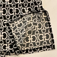 Vintage hot papaya women’s black white geometric print dress minimalist medium L