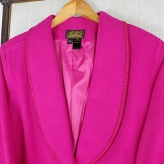 VTG EDDIE BAUER USA Size Large 100% Wool Womens Pink Shawl Barn Chore Coat