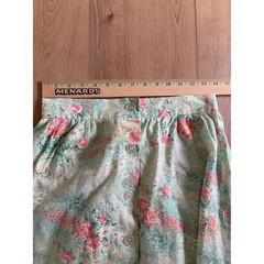 Vintage JCPenney Fashions Floral Button Front Ruffle Midi Skirt XS size 26