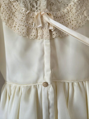Vintage Ivory Union Label Wedding Dress With Juliette Cap Veil Ecru Lace Size 8
