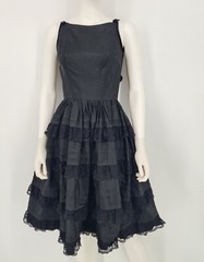 Vintage 60s Jr Theme Black Lace Dress Dress Party Cocktail Women’s Size XS
