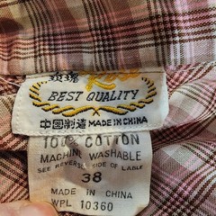 Rose Best Quality Womens Western Henley Checkered Blouse size 38 Retro Vintage