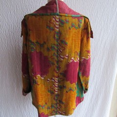 Vintage Nordstrom Womens Colorful Cotton Ric-Rac Gold Reversible Jacket L
