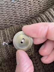 Vintage 1970s Women’s Brown Knit Cabled Acrylic Button Down Cardigan House Coat