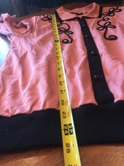 VTG Cricket Lane Pink Pullover Sock Hop Top M 50s Rockabilly Pin Up Womens L/S