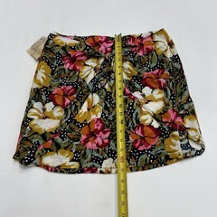 Vintage 90s My Michelle Mini Skirt Sz 11 Bow Accent Tropical Floral & Polka Dot