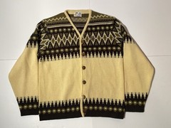 Vintage COHISE RAM 100% Virgin Wool Cardigan Sweater 1970s Made in Canada Size L