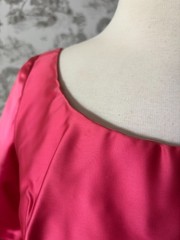 Vintage 60s Harry Keiser Bright Pink Evening Dress: Rosette Back, Bullet Bra