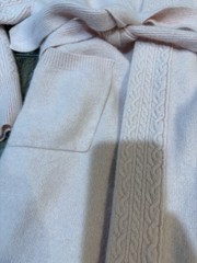 Mollie Parnis 70’s Long Baby Pink Lamb Wool and Rabbit Hair Belted Robe Rare