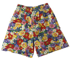 Vintage Liz Sport Floral Multicolor Shorts with 3 Pockets and Belt Loops Size 2P