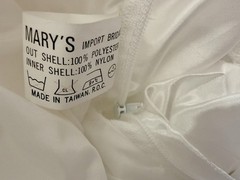 Vintage Mary’s Bridal Wedding Dress Size 10 White Beaded Satin Puff Sleeve NWT