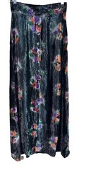 VTG ’70’s Psychedelic Crushed Velvet TIE DYE SKIRT W- 24 LONDON RIC RAC 2XS