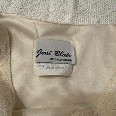 Joni Blair of California 70s sz 5 white lace cap sleeve ruffled tiered dress