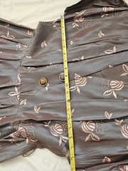Vtg 1940-50s Sharkskin Iridescent Silk Dress Floral Embroidery Fit Flare W30