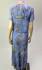 Vintage 90’s Carol Anderson Women’s Dress 6 rayon Floral Maxi Long Watercolor O4