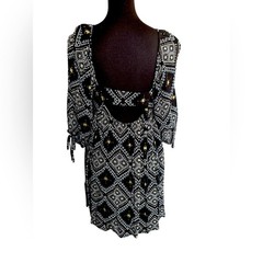 Princess Vera Wang Boho Peasant Mini Dress, Size Medium/Large, Cottagecore