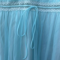 Vintage Gotham Gold Stripe Nightgown Nylon Chiffon Lace Women’s 34 Blue Ribbon
