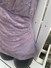 Ann Ferriday Fairy Top Lavender Purple Faux Wrap Lace Stretch Lace M