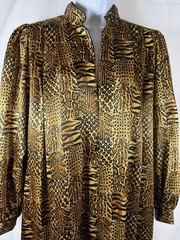 Vintage Ruth Norman New York Neiman Marcus Animal Print Caftan Hostess Robe Maxi