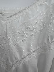 VTG Durelle White Cotton Blend Eyelet Lace Nightgown 44 Country Cottagecore