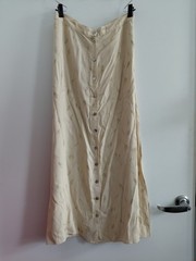 Vintage Maxi Skirt Cottagecore Wheat Design Size L Shell Buttons