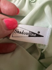 SHADOWLINE Vintage 80s Mint Green Satin Lace Babydoll Peignoir Nightgown Sz M