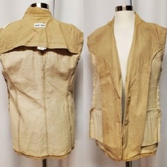 Vintage David David Tan Denim Jean Jacket Blazer Southwestern Beadwork Fringe S