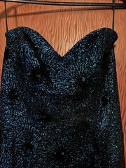 Loralie Original Prom Dress; Vintage; Velvet Metallic Royal Blue Size 10
