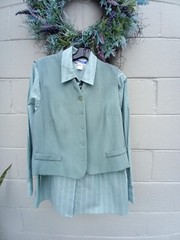 Women’s Pendleton Set, Classic Green Striped Shirt and Vest, new with tags NWT