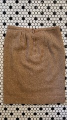 STUNNING Vintage Marissa of California Fox Fur Beige Tan Skirt Suit Set Sz 8-10