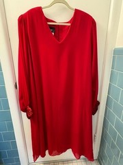 Chez California by Tandy vintage red dress with sequins Size 32W