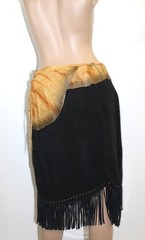 Kobler Vintage Leather Sioux Suede Skirt Size L