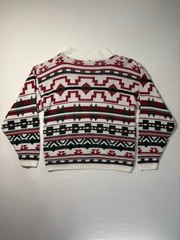 90s ARIELLE Knit Sweater Aztec Long Sleeve Women’s S Mock Neck Vintage