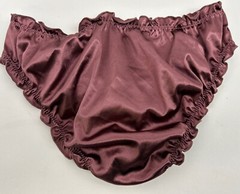 Glossy Butter Second Skin Satin Bikini Panties Sissy Wet Look Silky Ruffles M/L