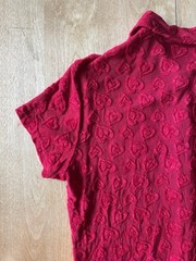 Vintage 90s Self Esteem Heart Print Button Shirt Size Large Valentines Day Y2K