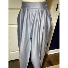 Vintage 80s Barrie Stephens Gray/Silver High Rise Pleated Stirrup Trousers