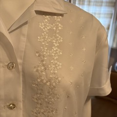 Vintage Nurse Waitress Uniform By Tiffs NY Embroidered Pockets Collar Sz L