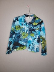 Erin London Vintage Graphic Sheriff Western Size PL Stretch Jacket