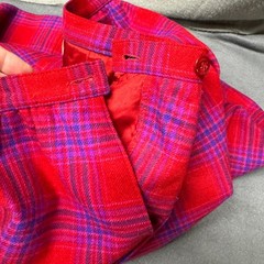 Vintage Pendleton Skirt Womens 18 (33×27) Plaid Red Vintage Wool Set With Scarf