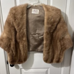 Vintage E.S. Levy & Co Galveston & Gulfgate Mink Stole Light Brown
