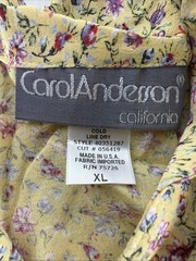 Vintage 80s Carol Anderson Yellow Floral TOP AND DRESS Made in USA NEW XL 2i