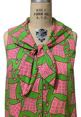 Late 60s/Early 70s Vintage Women’s Scarf Print Miss Bergdorf Trapeze Dress Sz S